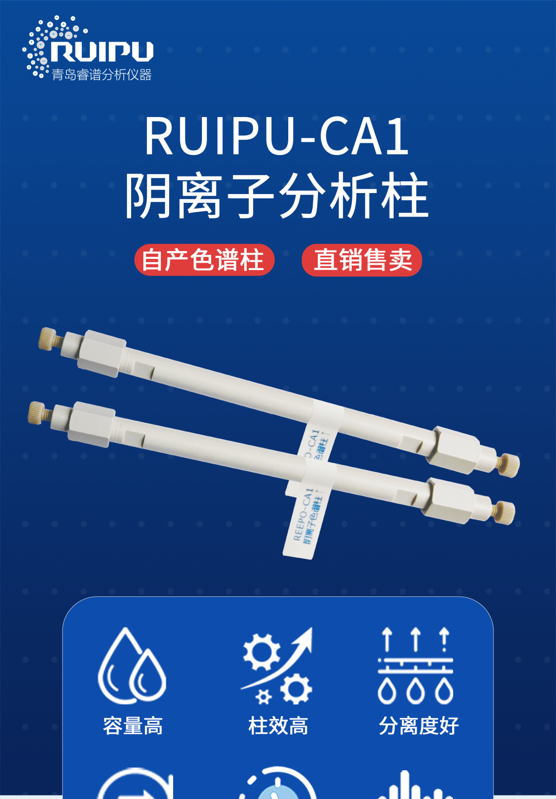 RPIC-2017離子色譜標配動態(tài)量程電導檢測器WLK-8免維護抑制器離子色譜柱