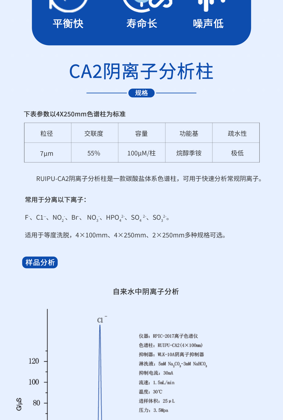 RPIC-2017離子色譜標(biāo)配動態(tài)量程電導(dǎo)檢測器WLK-8免維護(hù)抑制器離子色譜柱